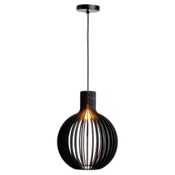 think artly Orla Black Wooden Hanging Light image 3