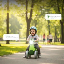 Amberz Shulei Kids Balance bike 1-3 years | Dazzling LED Light & Music KB-055 Tricycle image 4