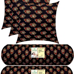 actos Microfibre Bolster Pack of 5 Floral 3 Cushion And 2 image 1