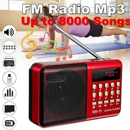 JAXTER Red FT614 Pocket Size FM Bluetooth Speaker |8 HRS Backup| Rechargable FM Radio image 2