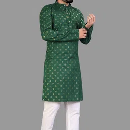cellux Men Cotton Blend Kurta Pyjama Set image 3