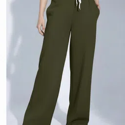 clostyle Women Regular Fit Green Cotton Blend Trousers-picture-10