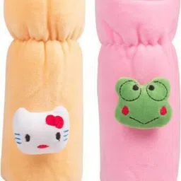 paddy baby Soft Plush Stretchable Baby Feeding Bottle Cover with Easy to Hold Strap |Suitable for 250 ml Baby Feeding Bottle Cover Pack of 2-Cream-Pink-picture-19