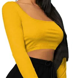 Casual Regular Sleeves Solid Women Yellow Top-image-6