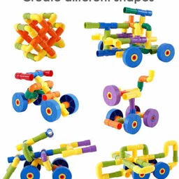 barodian's Colourful Creative Educational puzzle Construction Plastic Water Pipe Shaped Building Blocks image 4
