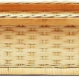 sanjari Beechwood Rectangular Wicker Pull Out Basket 16.5x20x6 Inch Beige Wooden Fruit & Vegetable Basket image 4