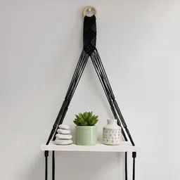 Macrame Wall Hanging Shelf Boho Wall Decor | Handmade Bohemian Home Decor Shelf-image-42