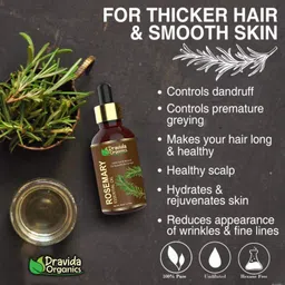 dravida organics Rosemary Oil and Peppermint Oil For Hair Growth, Skin care (Each 30ML )- 100% Pure Natural Oil image 4