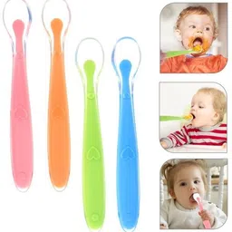 millionminds Baby Feeding Spoon Set of 4 with ultra supple 100% Silicone Tip (Multicolor)- 100% Silicone Tip, BPA Free material with Food Grade Silicone tip image 2