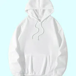 buckbarry Men Solid Hooded Neck White Sweater-picture-23