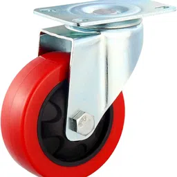 hinglaj 3 inch Swivel Caster Wheels 4 inch total wheel Hight,Heavy Duty Plate Casters with Safety Brake Total Capacity 500kg (pack of 4) Braked Furniture Caster image 2