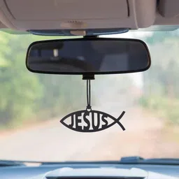 feelon Jesu Name Dream Catcher Car Mirror Hanging Car Hanging Ornament (Pack of 1) Car Hanging Ornament image 1