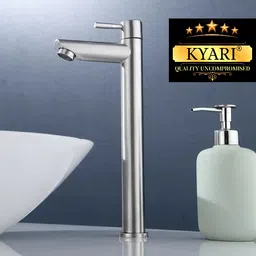kyari - TALL (12 inch) Silver Table Top Desk Mount Pillar Tap - For Bathroom/ Washbasin/ TableTop/ Basin/ Deckmount Pillar Tap Faucet-picture-17