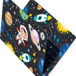 Anweshas Full Body Laptop Skin Sticker - Child Astronaut With Space Symbols Self Adhesive Vinyl Laptop Decal 15.6-picture-18