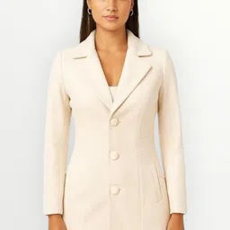 pepzoo Women Solid Double Breasted Casual Blazer image 1