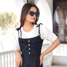 rajoriya Women Black Dungaree image 3