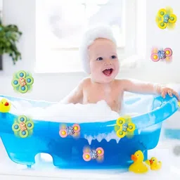priyadarshi 3 Piece Spinner Toy Set for Babies Perfect for Bathtub, High Chair Tray For Kids image 4