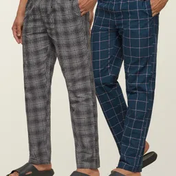 xyxx Pack of 2 Checkmate Intellieaze Combed Cotton Checks Men Pyjama image 1