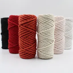 3ply Twisted Cotton Macrame Cord Thread Macrame Each Color Combo Cord 10 Mtr,4mm-image-9