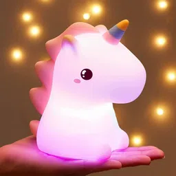 viyora Unicorn Night Light Kids | Silicone LED Rechargeable Touch Lamp | 7 Colors Night Lamp-picture-47