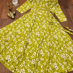 shreetextiles fashion Self Design Georgette Stitched Anarkali Gown image 2