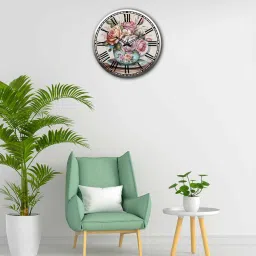 olive tree Flowers 12 Inches Classic Wooden Clock image 1