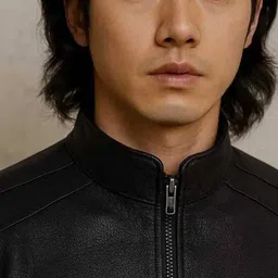 saqlaini traders Men Colorblock Leather Jacket image 4