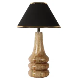 sapphire Fabric Bambo Table Lamp With Shade image 5