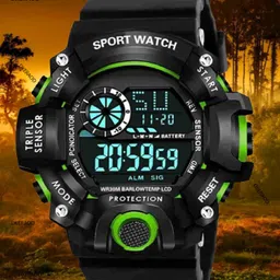 dkeraod Men Black Waterproof Digital Sports Watch Water Resistance Digital Watch - For Men Men Sports Watch-Shockproof-Functional Automatic Black Color Strap-picture-43