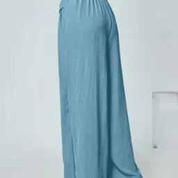 leriya fashion Women Regular Fit Light Blue Polycotton Trousers image 2