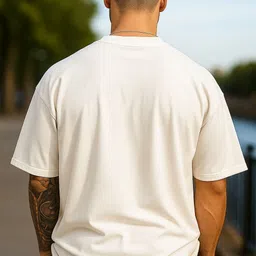 drifth Men Printed Round Neck Cotton Blend White T-Shirt image 2