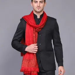 WEAVERS VILLA Polyester Wool Blend Woven Men Shawl image 4