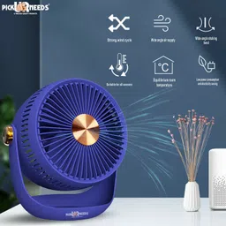 pick ur needs Rechargeable Table Fan With 2400mAh Long Battery Type C Charging 10W 4.5 hrs Lantern Emergency Light image 5