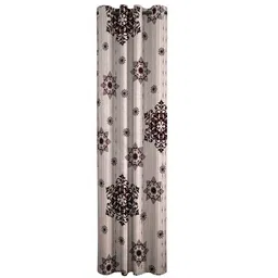romee Beige Polyester Velvet Ethnic Motif 7FT Light Filtering Eyelet Door Curtains (Pack of 1) image 3