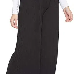 khdijh creation Pack of 2 Women Regular Fit, Comfort Fit Maroon, Black Cotton Blend Trousers image 5