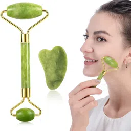 Small Roller Anti Aging 100% Natural Jade Facial Roller healing Slimming Massager (Green) Small Roller Anti Aging 100% Natural Jade Facial Roller healing Slimming Massager Massager-image-62