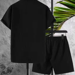 7starenterprise7 Men Night Suit Set Black Printed image 2