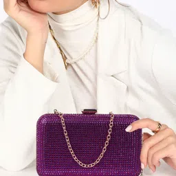 lino perros Party Purple Clutch image 1
