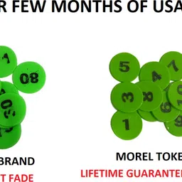 morel PLASTIC NUMERICAL TOKEN COINS, COINS ( 1 TO 100 ) ROUND SHAPE PLASTIC TOKEN, MULTICOLOR PRODUCT image 2