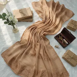 sudev fashion Unstitched Net/Lace Multipurpose Running Fabric Geometric Print image 3