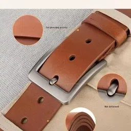 kaezr Men Tan Genuine Leather Belt image 2