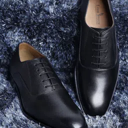 louis stitch Italian Genuine Leather Black Formal Lace Up Derby Shoes for Men (EUPLDY) UK 11 Derby For Men image 4