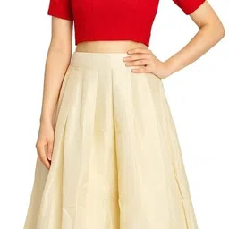 divyasree traders Women Printed Pleated Gold Skirt-picture-12