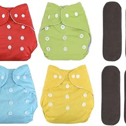 stakipo Large Cloth Button Diaper Combo - 4 diaper with black insert-picture-37