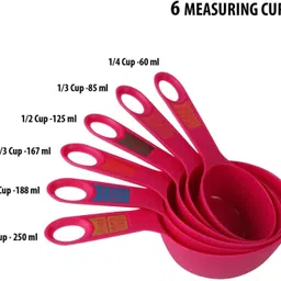 vinzesta Plastic Measuring Cups & Spoons Set of 12 | Baking & Cooking Tools with Holder Plastic Measuring Spoon Set image 2