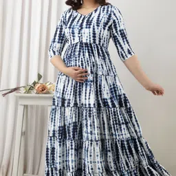 henal Women Printed Cotton Rayon Gown Kurta image 5
