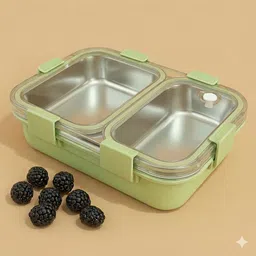 kello Lunch Box With Inner Stainless Steel & Secure Lock For School & Outdoor_W173 2 Containers Lunch Box-picture-29