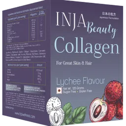 INJA Beauty Collagen Lychee Flavour, Finest Marine Collagen, 125 Grams-image-25