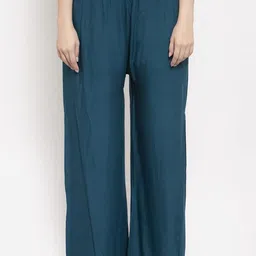 aadrika.com fashion world Women Flared Light Blue Viscose Rayon Trousers-picture-25