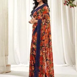 vastravedaa Floral Print Daily Wear Georgette Saree image 3